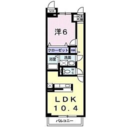 サニーブローテ住吉1 1LDKの間取図画像