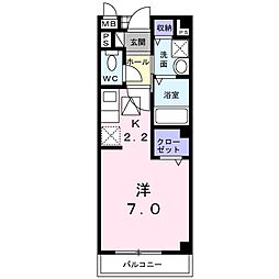 東武東上線 霞ヶ関駅 徒歩6分の賃貸アパート 1階ワンルームの間取り