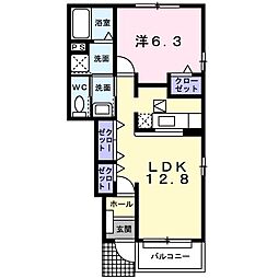 メゾン・ドリカム6 1LDKの間取図画像