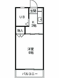 ハイム茜台 1階1Kの間取り