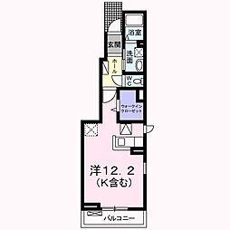 コニファー 1階ワンルームの間取り