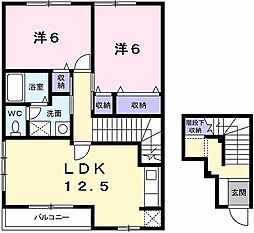エテルネルＡ 2階2LDKの間取り