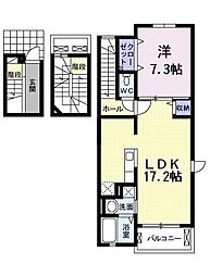 ビレッジＺＥＮ　II 3階1LDKの間取り