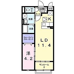 JR福知山線 塚口駅 徒歩10分の賃貸アパート 1階1LDKの間取り