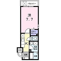 都営三田線 蓮根駅 徒歩10分の賃貸マンション 3階1Kの間取り