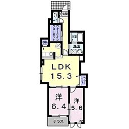 ル・ソレイユ2 2LDKの間取図画像