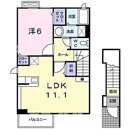 メゾン　ＭＯＲＩＫＯ 2階1LDKの間取り