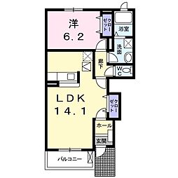 サンレミA 1LDKの間取図画像