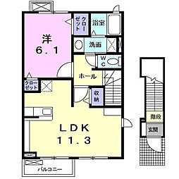 アルカティアフジ 1LDKの間取図画像
