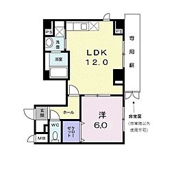 ルクシア本町 1LDKの間取図画像