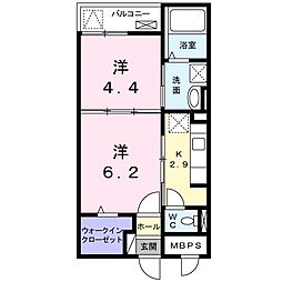 ライルツー 1DKの間取図画像