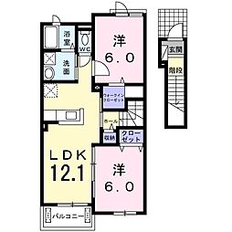 マーベラスB 2LDKの間取図画像