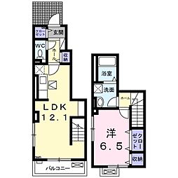 Ｆｉｏｒｅ・Ｊ 1階1LDKの間取り
