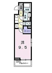 グランソレイユ 1Kの間取図画像