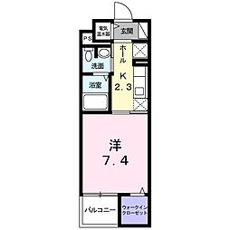 クオーレメグ 1Kの間取図画像