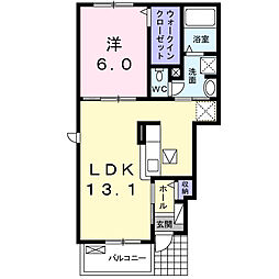 サクラヒルズ 1階1LDKの間取り