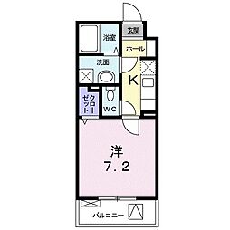都営三田線 志村三丁目駅 徒歩7分の賃貸マンション 4階1Kの間取り