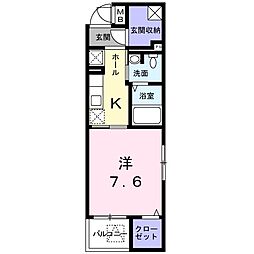 パラダイスバレー 1Kの間取図画像