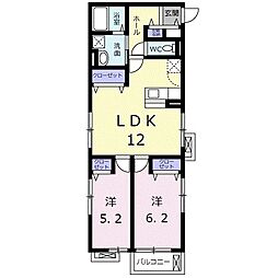 ポルトボヌール 3階2LDKの間取り