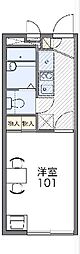 レオパレスキヨミズハイツ 2階1Kの間取り
