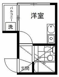 アルト大山 2階1Kの間取り