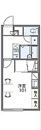 レオパレス春日 1Kの間取図画像