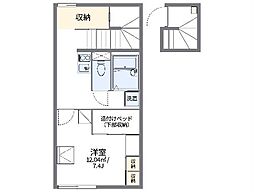 レオパレスCIEL 1Kの間取図画像
