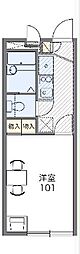 レオパレス上り屋敷ツキミ 1Kの間取図画像
