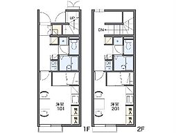上信電鉄 西富岡駅 徒歩8分の賃貸アパート 1階1Kの間取り