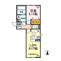 Ｖｉｌｌａ Ｒｅｇａlｏ　II 1階1LDKの間取り