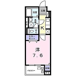 プロムナード桂川 4階1Kの間取り