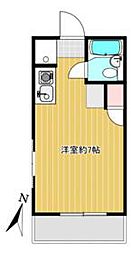 東京メトロ千代田線 千駄木駅 徒歩3分の賃貸マンション 3階ワンルームの間取り