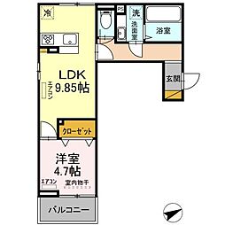 アイリス 1LDKの間取図画像