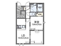 レオネクスト松の富2 1LDKの間取図画像