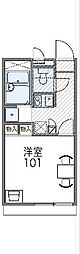 レオパレス橋2 1Kの間取図画像
