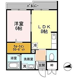 京急本線 雑色駅 徒歩7分の賃貸マンション 2階1LDKの間取り