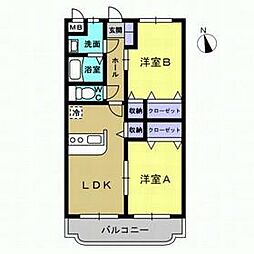 Y&Mアクアフォール 2LDKの間取図画像