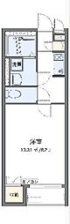 レオネクストブルーイン 2階1Kの間取り
