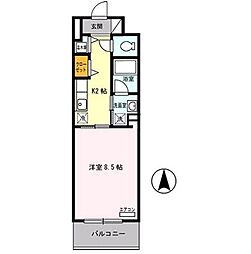 おおさか東線 南吹田駅 徒歩10分の賃貸マンション 3階1Kの間取り