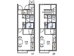 JR中央本線 甲府駅 バス18分 国母工業団地入口下車 徒歩6分の賃貸アパート 1階1Kの間取り