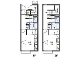 JR身延線 善光寺駅 徒歩4分の賃貸アパート 1階1Kの間取り