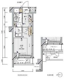 東急多摩川線 武蔵新田駅 徒歩3分の賃貸マンション 4階1Kの間取り