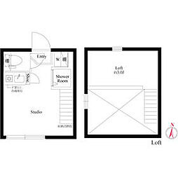JR山手線 池袋駅 徒歩10分の賃貸アパート 2階ワンルームの間取り