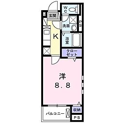 サンドミール蒲田 1Kの間取図画像