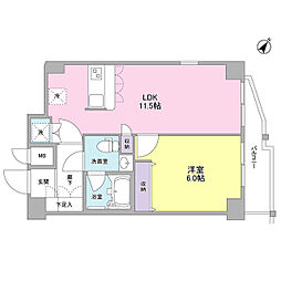 ジェイフラッツ初台 406 4階1LDKの間取り
