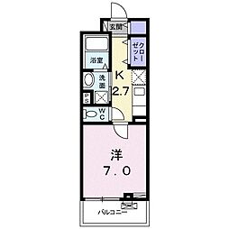 JR東海道本線 東刈谷駅 徒歩17分の賃貸アパート 2階1Kの間取り