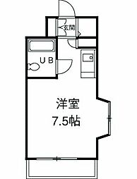 小田急小田原線 玉川学園前駅 徒歩5分の賃貸マンション 3階ワンルームの間取り