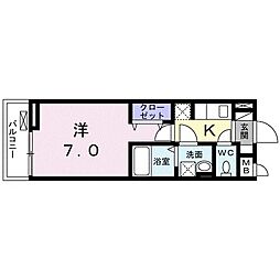 JR片町線(学研都市線) 住道駅 徒歩10分の賃貸アパート 3階1Kの間取り