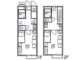 JR両毛線 伊勢崎駅 バス28分 宮子町西下車 徒歩3分の賃貸アパート 2階1Kの間取り