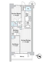 アビティグランデ砧 1SLDKの間取図画像